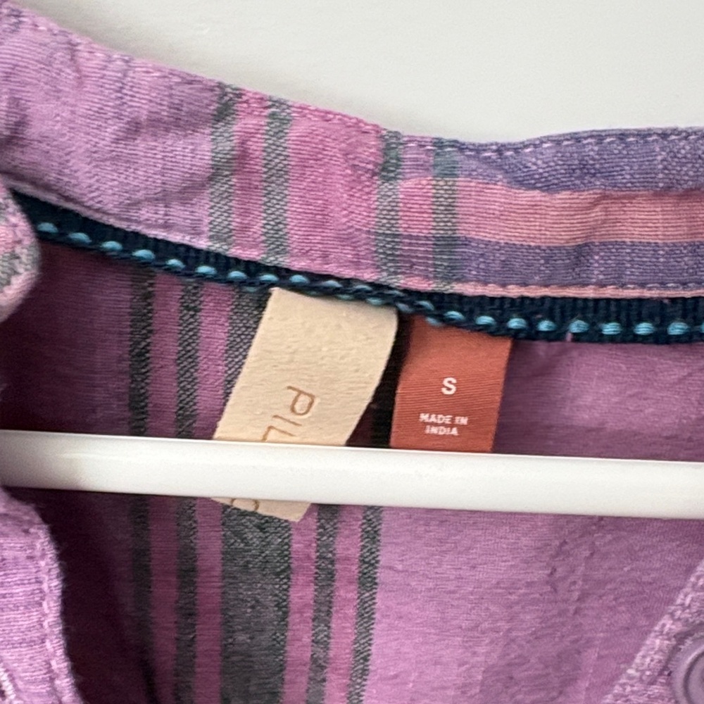 Pilcro Purple Plaid Button-Up Shirt - Picture 2 of 5